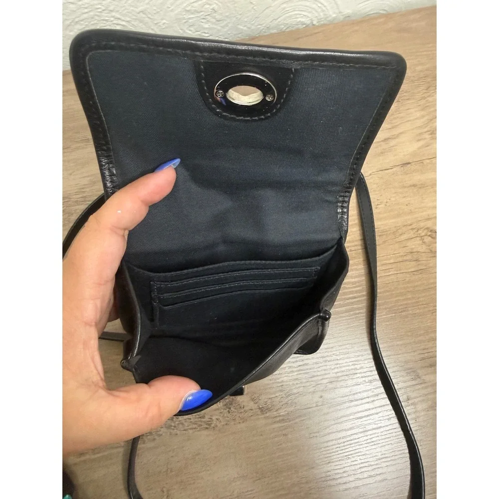 Leather mini crossbody bag, Coach Legacy Penny, black